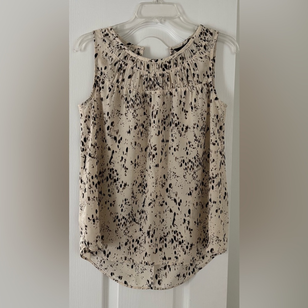 Simply Vera Vera Wang Cream & Black Speckled Sleeveless Blouse